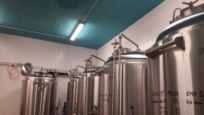 The interior of the Hejkal brewery equipped with a photoactive coating to protect against the accumulation of organic and microbial pollutants